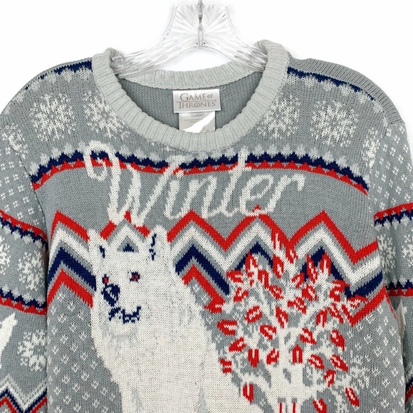 Game Of Thrones Winter Is Here Fair Isle Christmas Sweater - Picture 4 of 7